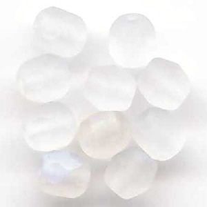 Perles à facette 4mm, crystal mat irisé