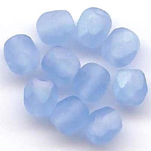 Perles à facette 4mm, bleu mat irisé