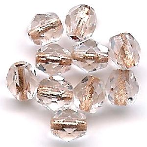 Perles à facette 4mm, cristal coeur cuivré