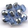 Perles à facette, 4mm, bleu clair argenté