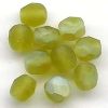 Perles à facette 4mm, vert olive mat irisé