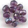 Perles à facette 4mm, améthyste irisé (amethyste AB)