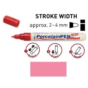 Peinture pour porcelaine Hobby Line, stylo, rose
