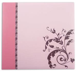 Album de scrapbooking, 30x30cm, arabesques rose/chocolat