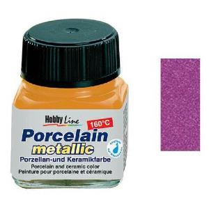 Peinture pour porcelaine Hobby Line, métallisée, pourpre