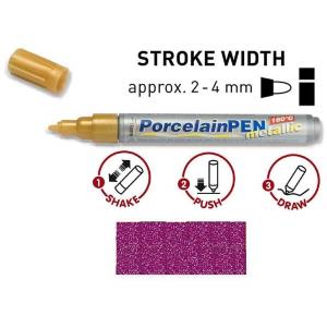 Peinture pour porcelaine Hobby Line, métallisée, stylo, pourpre