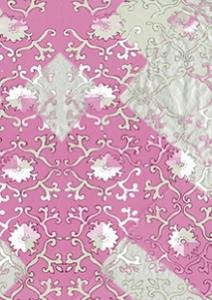 Papier Décopatch, arabesques rose/argent