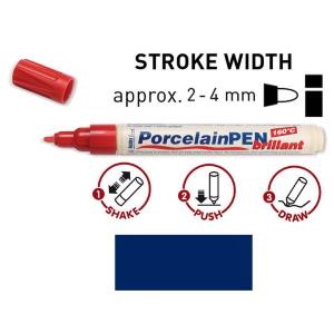 Peinture pour porcelaine Hobby Line, stylo, bleu   