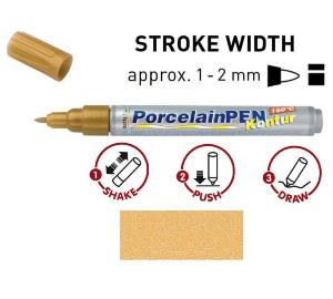 Peinture pour porcelaine Hobby Line, métallisée, stylo, or contour