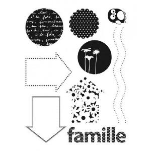 Tampon transparent, set famille