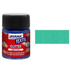 Peinture pour tissus Javana Textil, pailletée, émeraude