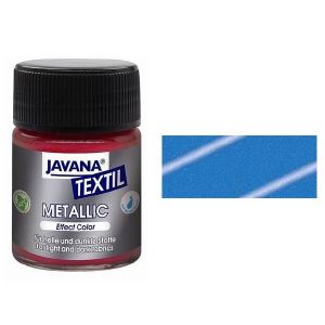 Peinture pour tissus Javana Textil, métallisée, bleu saphir