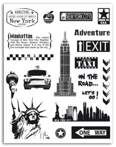 Tampon transparent, set New York