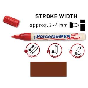 Peinture pour porcelaine Hobby Line, stylo, brun