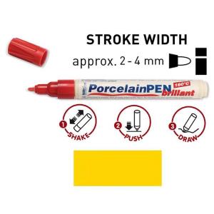 Peinture pour porcelaine Hobby Line, stylo, jaune