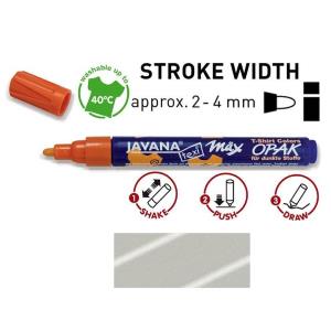 Peinture pour tissus Javana Texi Mäx, opaque, stylo, argent
