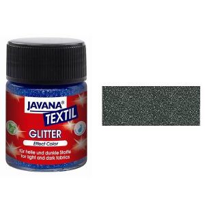Peinture pour tissus Javana Textil, pailletée, noir