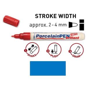 Peinture pour porcelaine Hobby Line, stylo, bleu clair