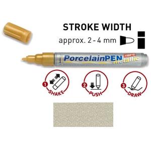 Peinture pour porcelaine Hobby Line, métallisée, stylo, argent