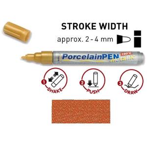 Peinture pour porcelaine Hobby Line, métallisée, stylo, cuivre