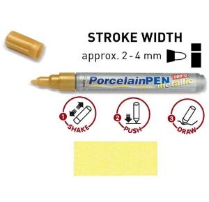Peinture pour porcelaine Hobby Line, métallisée, stylo, jaune