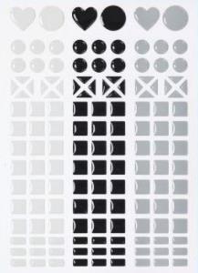 Stickers 3D, mosaïque I, blanc/noir/gris
