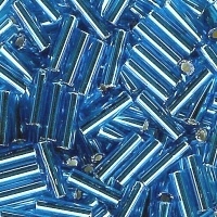 Tubes 6mm métalliques, aigue marine