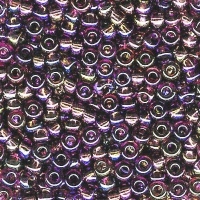 Rocailles 2,5mm, transparentes irisées, lilas
