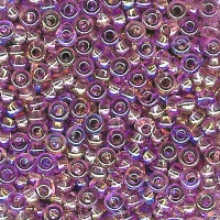 Rocailles 2,5mm, transparentes irisées, parme
