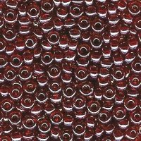 Rocailles 2,5mm, transparentes lustrées, rouge foncé