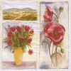 Serviette, coquelicots