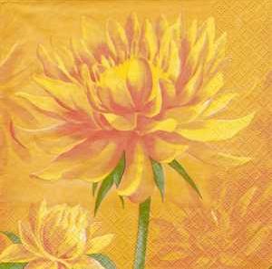 Serviette, dahlia jaune