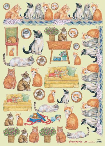 Papier découpage, chats