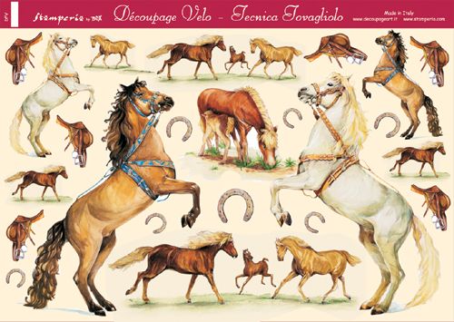 Papier voile, chevaux